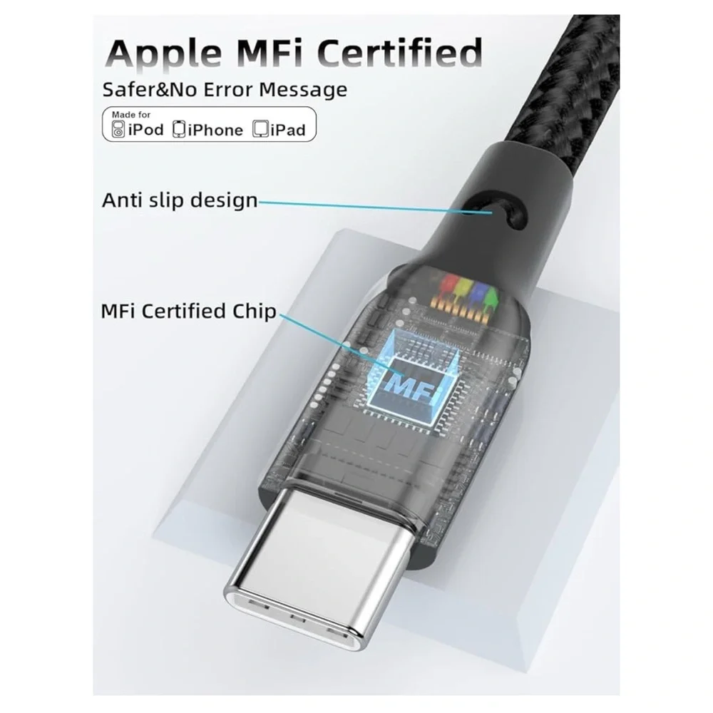 Car Carplay Cable 2Pack 3Ft Coiled Usb A To Usb C Fast Charge Cord